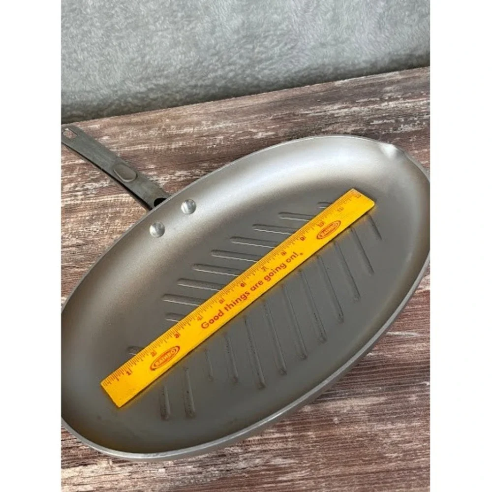 Oval Grill Pan Heavy Duty Cast Aluminum Nonstick Stovetop Cooking‎
